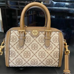 Tory Burch t monogram mini barrel bag